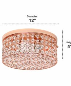 Lalia Home - Glam 2 Light 12 Inch Round Flush Mount - Rose Gold