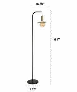 Lalia Home - Oslo 450lm Floor Lamp - BLACK/ANTIQUE BRASS PLATED COLOR