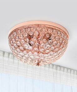 Lalia Home - Crystal Glam 2 Light Ceiling Flush Mount - Rose Gold