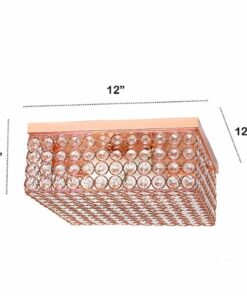Lalia Home - Glam 2 Light 12 Inch Square Flush Mount - Rose Gold