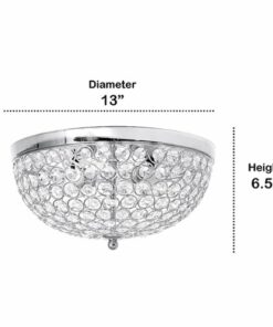 Lalia Home - Crystal Glam 2 Light Ceiling Flush Mount - Chrome