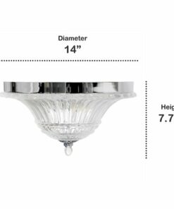 Lalia Home - Blossom 2 Light Glass Ceiling Flush Mount - Chrome