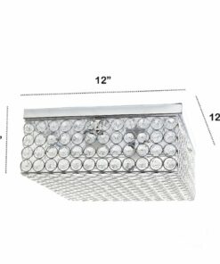 Lalia Home - Glam 2 Light 12 Inch Square Flush Mount - Chrome