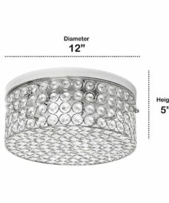 Lalia Home - Glam 2 Light 12 Inch Round Flush Mount - Chrome