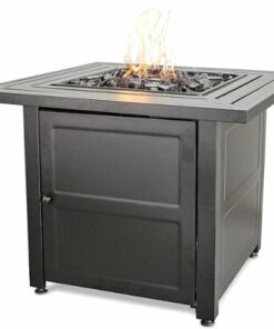 Mr. Bar-B-Q - Outdoor Fire Pit with Steel Mantel - Black