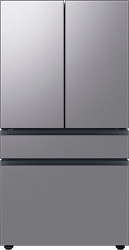 Samsung - 23 cu. ft. Bespoke Counter Depth 4-Door French Door Refrigerator with Beverage Center™ - Stainless steel