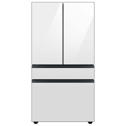 Samsung - Bespoke 29 cu. ft 4-Door French Door Refrigerator with Beverage Center - White Glass