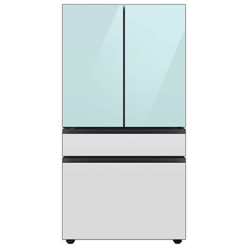 Samsung - Bespoke 29 cu. ft 4-Door French Door Refrigerator with Beverage Center - Morning Blue Glass
