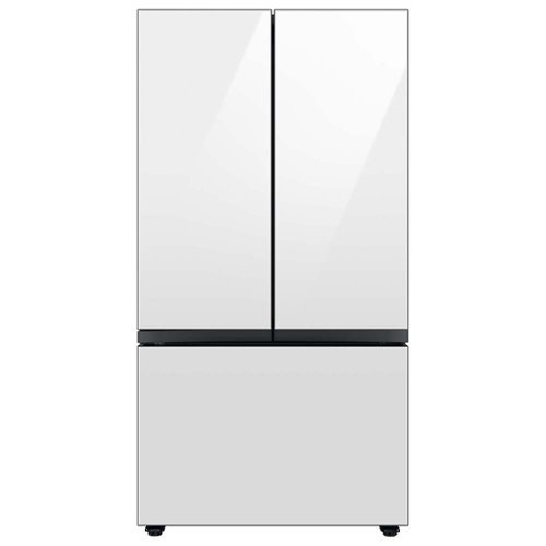 Samsung - Bespoke 30 cu. ft. 3-Door French Door Refrigerator with Beverage Center - White Glass