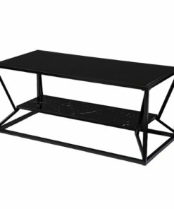 SEI Furniture - Argall Glass-Top Cocktail Table - Black finish