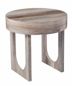 SEI Furniture - Chadkirk Round Faux Marble End Table - Brown faux marble finish
