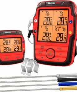 ThermoPro - Long Range Wireless Meat Thermometer with 4 Probes - Red