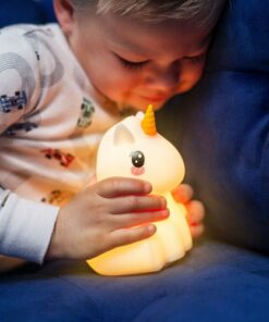 LumiPets - Kids' Night Light Unicorn Bluetooth Lamp with Remote - White