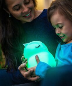 LumiPets - LED Kids' Night Light Owl Bluetooth Lamp with Remote - White