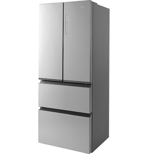 Haier - 15.0 Cu. Ft. 4-Door French Door Free-Standing Refrigerator - Stainless steel
