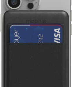 mophie - Snap+ Juice Pack Mini Wallet 5,000 mAh Portable Charger & Card Holder with MagSafe Compatibility - Black