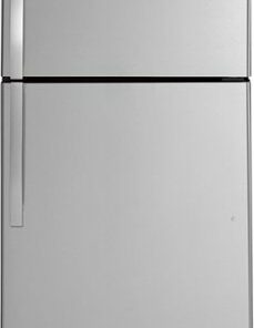GE - 21.9 Cu. Ft. Garage-Ready Top-Freezer Refrigerator - Stainless steel