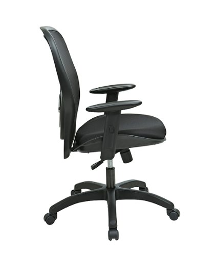 OSP Home Furnishings - Deluxe Adjustable Screen Back Mesh Seat Chair - Black