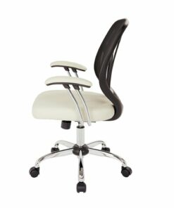 OSP Home Furnishings - Screen Back Task Chair with Faux Leather Seat - Cream