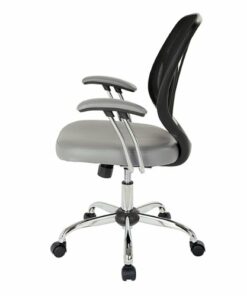 OSP Home Furnishings - Screen Back Task Chair with Faux Leather Seat - Charcoal
