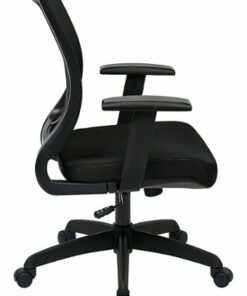 OSP Home Furnishings - Screen Back Chair with Mesh Seat Adjustable Task Chair - Black