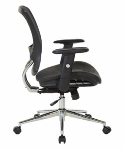 OSP Home Furnishings - Mesh Screen Seat and Back Adjustable Manager's Chair - Black
