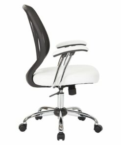 OSP Home Furnishings - Screen Back Task Chair with Faux Leather Seat - White