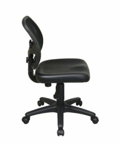 OSP Home Furnishings - Mesh Screen Back and Vinyl Seat Task Chair - Black