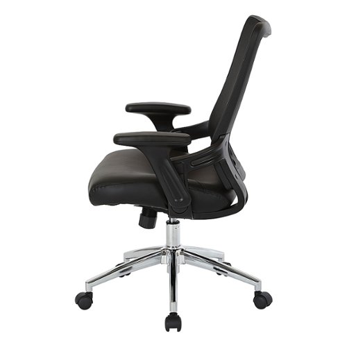 OSP Home Furnishings - Bonded Leather Seat Task Chair - Black