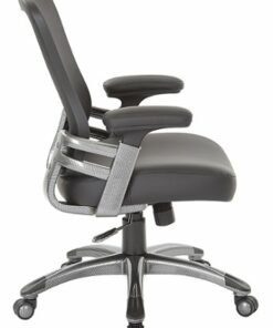 OSP Home Furnishings - Mesh Back Manager’s Chair with Faux Leather - Black