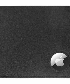 SaharaCase - Genuine Leather Wallet Case for Apple AirTag - Black