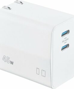 Insignia™ - 45W Dual Port USB-C Compact Wall Charger for All Mobile Devices - White