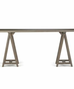 Simpli Home - Sawhorse Wide Console Sofa Table - Distressed Grey