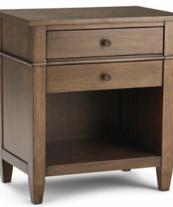Simpli Home - Carlton Bedside Table - Rustic Natural Aged Brown