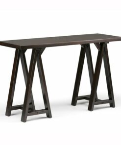 Simpli Home - Sawhorse Console Sofa Table - Dark Chestnut Brown