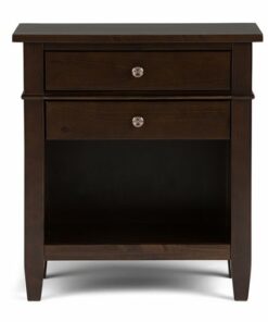 Simpli Home - Carlton Bedside Table - Dark Tobacco Brown