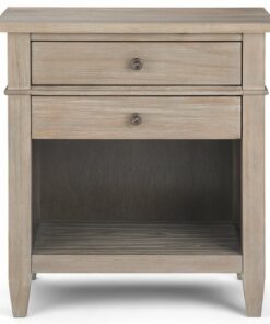 Simpli Home - Carlton Bedside Table - Distressed Grey