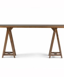 Simpli Home - Sawhorse Wide Console Sofa Table - Medium Saddle Brown