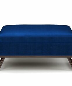 Simpli Home - Owen Square Coffee Table Storage Ottoman - Blue