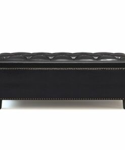 Simpli Home - Heatherton Storage Ottoman - Midnight Black