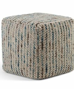 Simpli Home - Zoey Woven Cube Pouf - Multi Color
