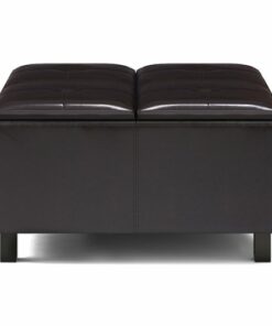 Simpli Home - Alcott Square Coffee Table Storage Ottoman - Tanners Brown