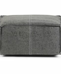 Simpli Home - Barnett Square Pouf - Distressed Black