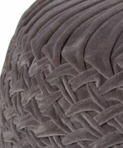 Simpli Home - Grafton Velvet Round Pouf - Grey