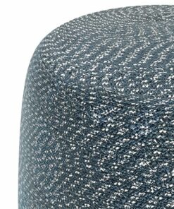 Simpli Home - Bayley Round Braided Pouf - Aegean Blue and Natural