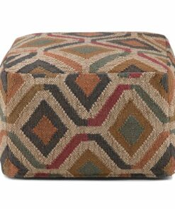 Simpli Home - Johanna Square Pouf - Kilim Patterned