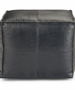 Simpli Home - Bowen Square Pouf - Black