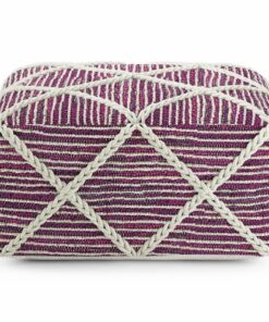 Simpli Home - Cowan Square Pouf - Magenta and Natural