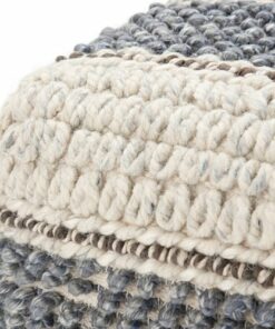 Simpli Home - Grady Square Pouf - Blue, Natural