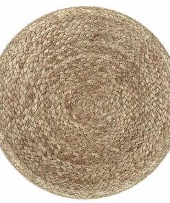 Simpli Home - Lydia Round Pouf - Teal, Natural